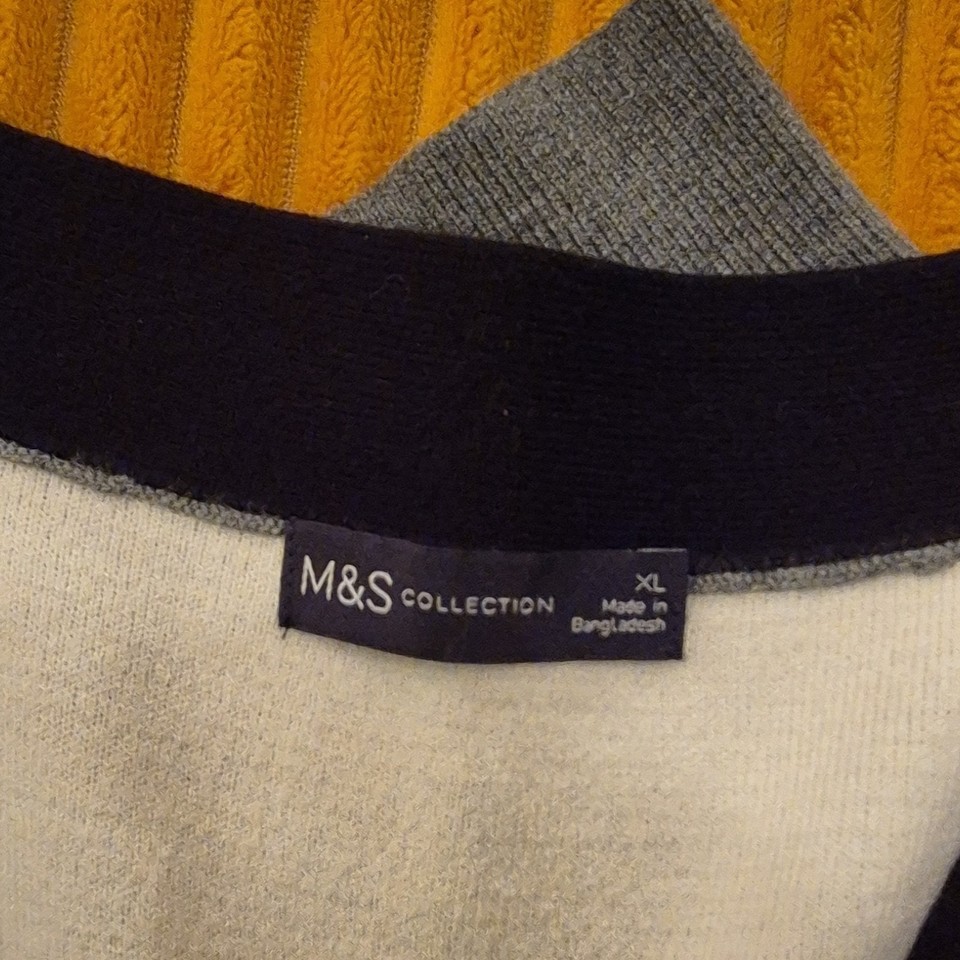 Collction S M&S Collection Womens Colourblock V-Neck Button Cardigan XL Black/ivory ...