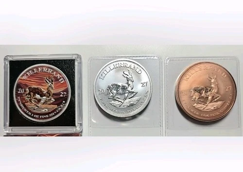 Set of 3  ZOMBUCKS KILLERRAND 1 Colorized  1 Silver 1 Copper 1 oz ea 🟫🔘🟠* VGC