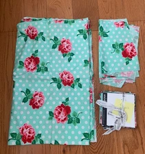 Michael Miller Fabric Lucy Red Roses & 84 Retro Floral Blocks 3 Yds ++