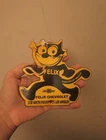 VINTAGE CHEVROLET PORCELAIN METAL OLD FELIX THE CAT- CHEVY TAG TOPPER SIGN