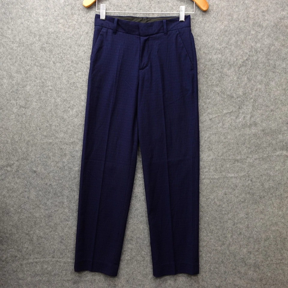 Pantalones de vestir Calvin Klein para niños 12 azul marino a cuadros a cuadros traje pantalones elásticos hiedra 26x28 Foto 2 de 4