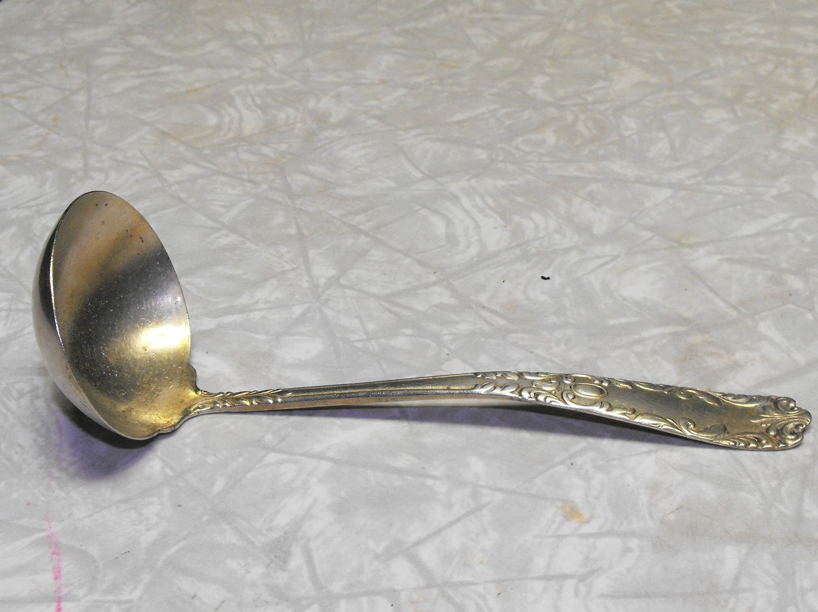 VINTAGE B.S. CO. A1 SILVER PLATED FLATWARE GRAVY LADLE 7"