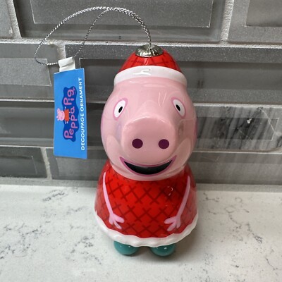 Hasbro Peppa Pig Ornament Holiday Pink Red Dress Hat Blue Shoes Plastic RUZ  NWT