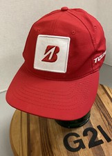 BRIDGESTONE TOUR B GOLF HAT RED STRAPBACK ADJUSTABLE IN EXCELLENT CONDITION G21