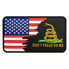 USA Flag Don't Tread On Me 2nd Amendment Patch [3D-PVC Rubber- 3.5 X 2.0 -DT4]