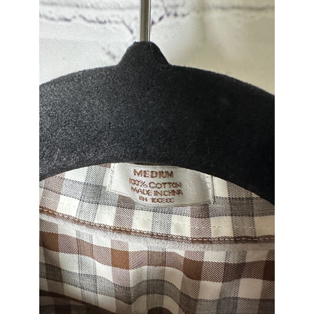 Peter Miller Brown Gingham Check Button-Down Shir… - image 3