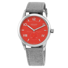 Nomos Club Campus 38 Nonstop Red Grey Vegan Velour 723.GB watch 3