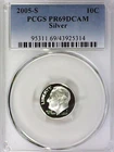 2005-S 10C Roosevelt Dime  PCGS PR69DCAM 90% Silver 22arc0622