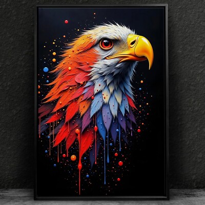   Wandbild, Bunt Adler Vogel, Tier Acrylglas, Leinwand oder Poster Kunst