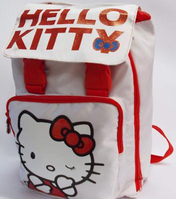 ZAINO ESTENSIBILE HELLO KITTY PAPILLON BIANCO ROSSO SCUOLA tempo