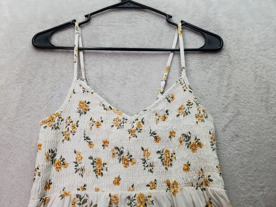 Top camisola Hollister para mujer mediana multi floral acanalada correas de espagueti cuello en V Foto 4 de 4