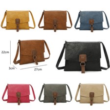 Cross Body Shoulder Bag Ladies Full Flap Buckle Detail Satchel Handbag 8367