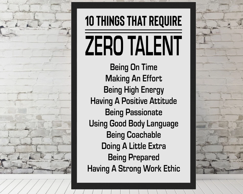 10 Things That Require Zero Talent, Inspirational Quotes 11x17" Framed Poster - Image 3 of 4
