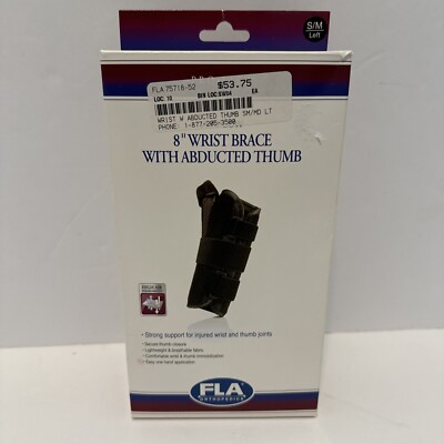 WRIST BRACE W / ABDUCTED THUMB  Small Med left   by   FLA PRO LITE AIRFLOW -  8''