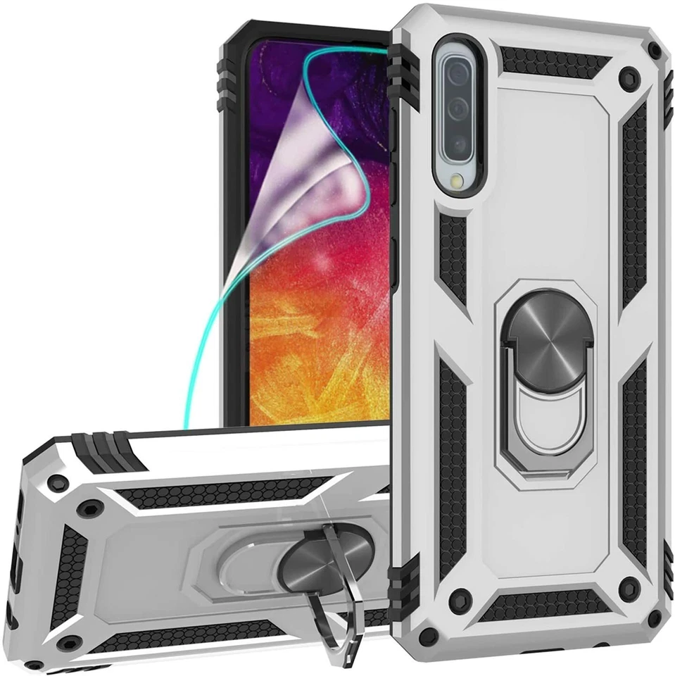 Funda para teléfono Samsung Galaxy A30/A50, soporte delgado + vidrio templado Foto 4 de 4