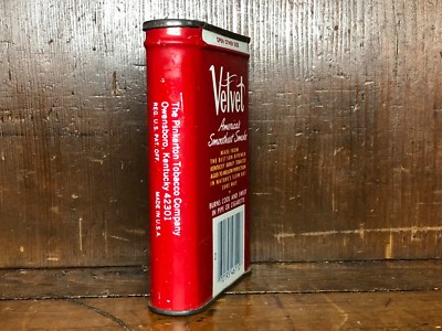 Velvet Pipe & Cigarette Tobacco Metal Tin Vintage Antique 1.5oz Owensboro  KY USA