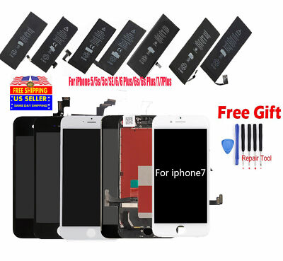 Lot LCD Screen Digitizer Assembly & Battery Replacement for iPhone 5s 6s 7/8Plus