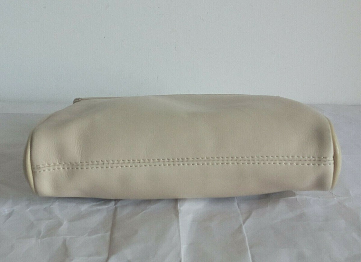 Pochette Francesco Biasia Blanc Cuir Made Italy - Tracolla Amovible, Neuf Avec Défauts