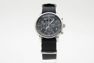Near MINT] SEIKO 7T92-0LT0 Chronograph Quartz Black Dial