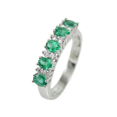 Anello donna riviera Mirco Visconti in oro bianco con smeraldi e