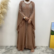 African Dashiki Muslim Women Open Cardigan Hooded Abaya Kaftan Robe Loose Casual