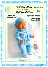 DOLLS KNITTING PATTERN no. 267 for BABYBORN. By Val Young