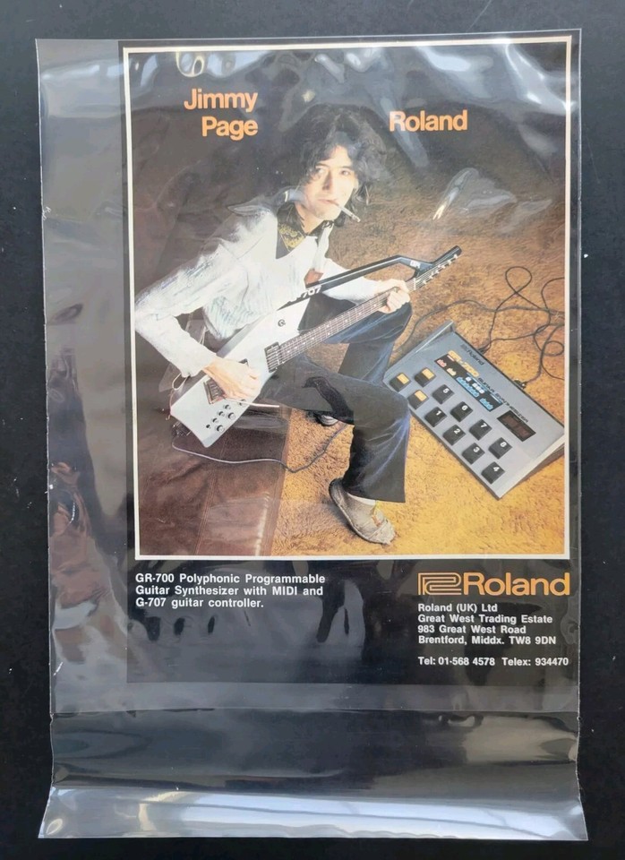 Jimmy Page Roland Guitar Synthesizer Promo U.K. Print Advertisement ...