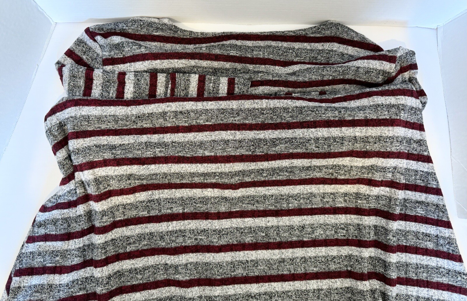 Ruby Rd Stripe Maroon Silver Metalic Thread Tunic… - image 15