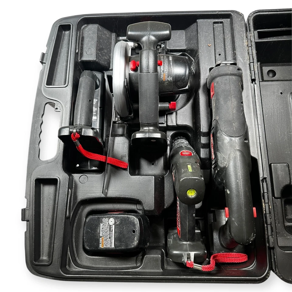 Craftsman 19.2V Power Tools 4-Piece Combo Kit With Hard Case Used. - Untested - Image 2 of 4
