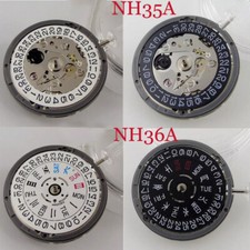 Genuine NH34/NH35/NH36 Automatic Movement Day/Date Black/White 3/3.8/4/9 o'clock