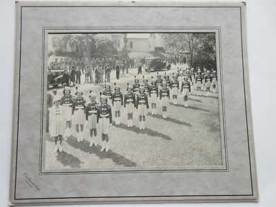 Antique matted Photograph Laconia Studio, NH old cars, scouts, majorettes