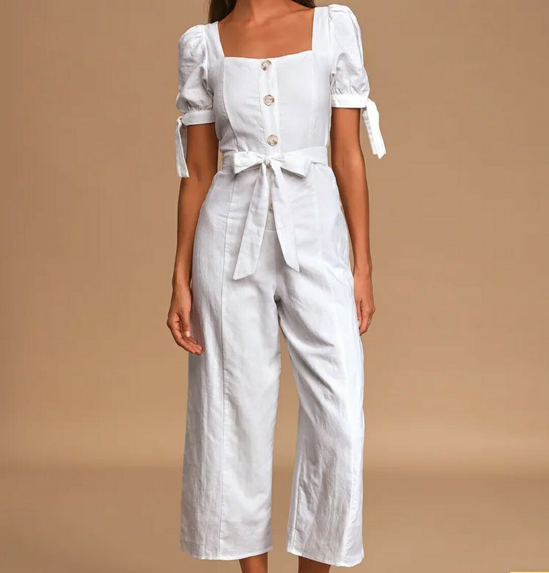 Charlie Hoilday White Cleo Jumpsuit Sz
