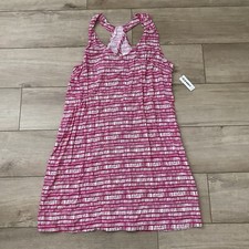 NWT Old Navy Women’s Pink White Printed Shift Dress Size Large