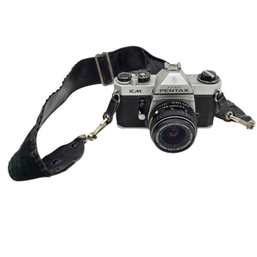 Asahi Pentax KM SLR Film Camera w/ SMC Pentax-M 3.5/28mm Lens & Strap Tested