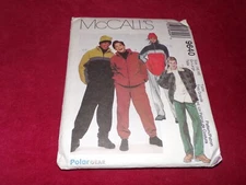 🌹 McCALL'S #9640-ADULT WINTER ZIP & PULLOVER JACKET-PANTS-HAT PATTERN 46-52 FF