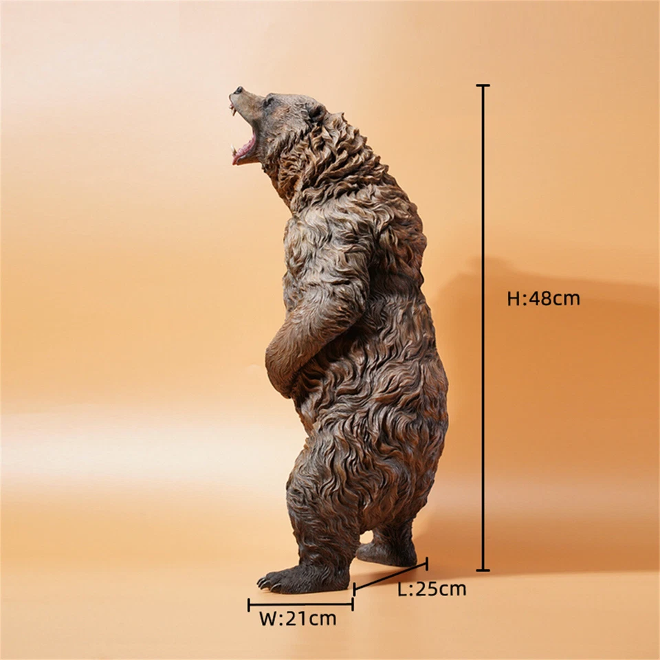 JXK 1/6 Fierce Brown Bear Figure Animal Model Scene GK Decoration Gift Toys New - Image 2 of 4