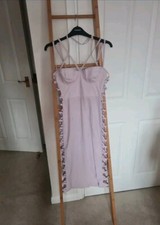 NEW House Of CB Lilac Lattice Cut-Out Dress Medium 