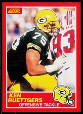Ken Ruettgers, 1989 Score, #219, RC Green Bay Packers