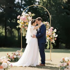 Uimoso Wedding Arch Backdrop Stand Metal 7.2ft Gold Arch Party Event Decor Stand