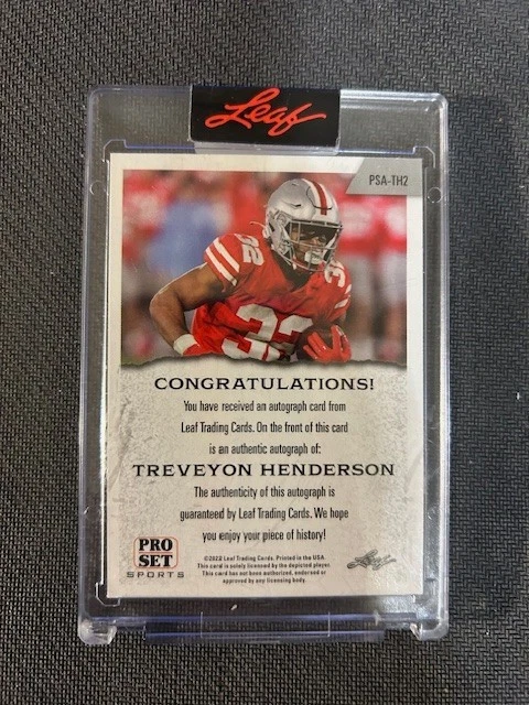2022 Leaf Pro Set TREVEYON HENDERSON Auto Ohio State Buckeyes - Image 2 of 2