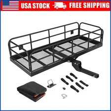 500 Lbs Hitch Mount Cargo Carrier 60"x24"x14" Folding Luggage Rack Basket w/ Bag