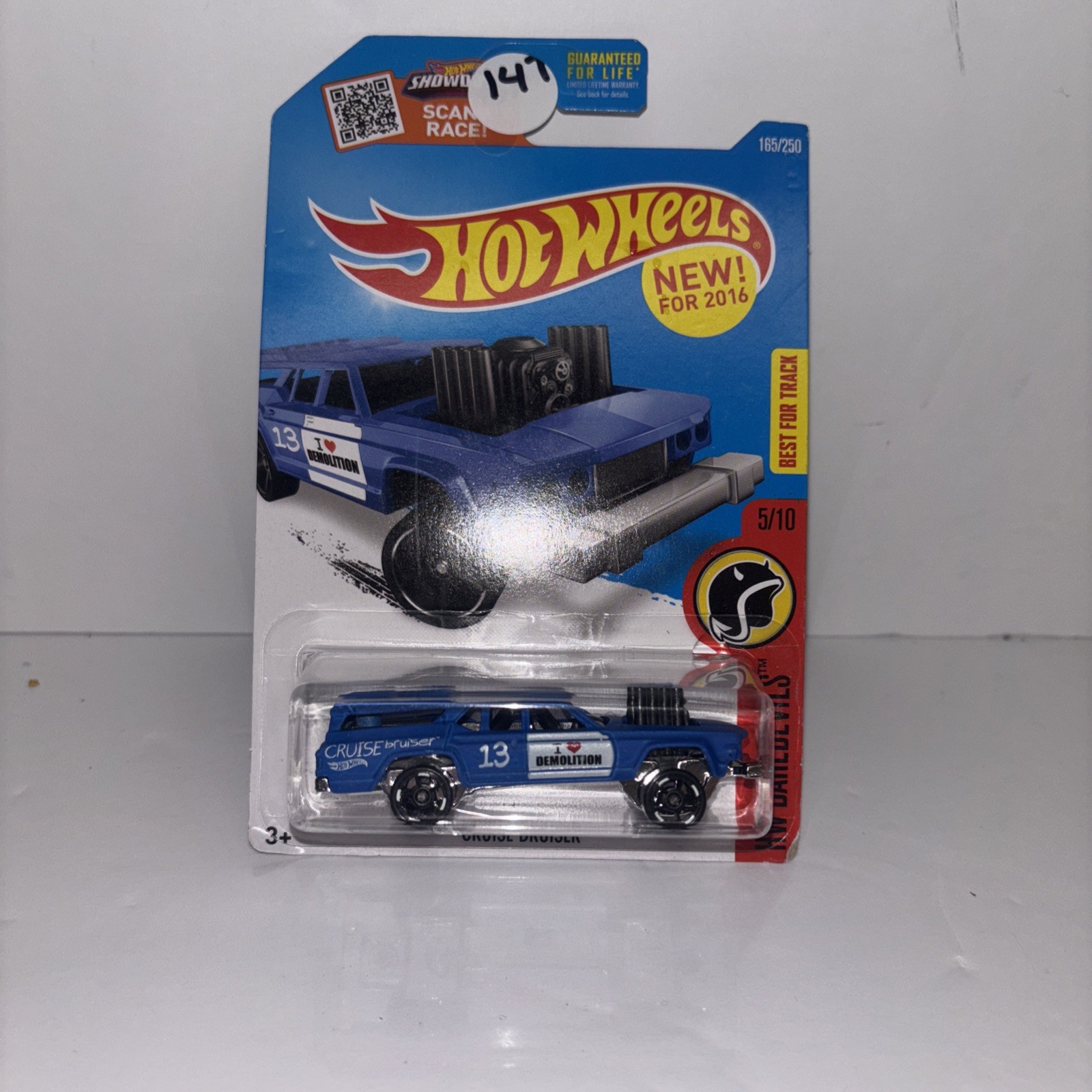 2016 Hot Wheels Cruise Bruiser Flat Blue HW Daredevils 5/10 #165 First Release