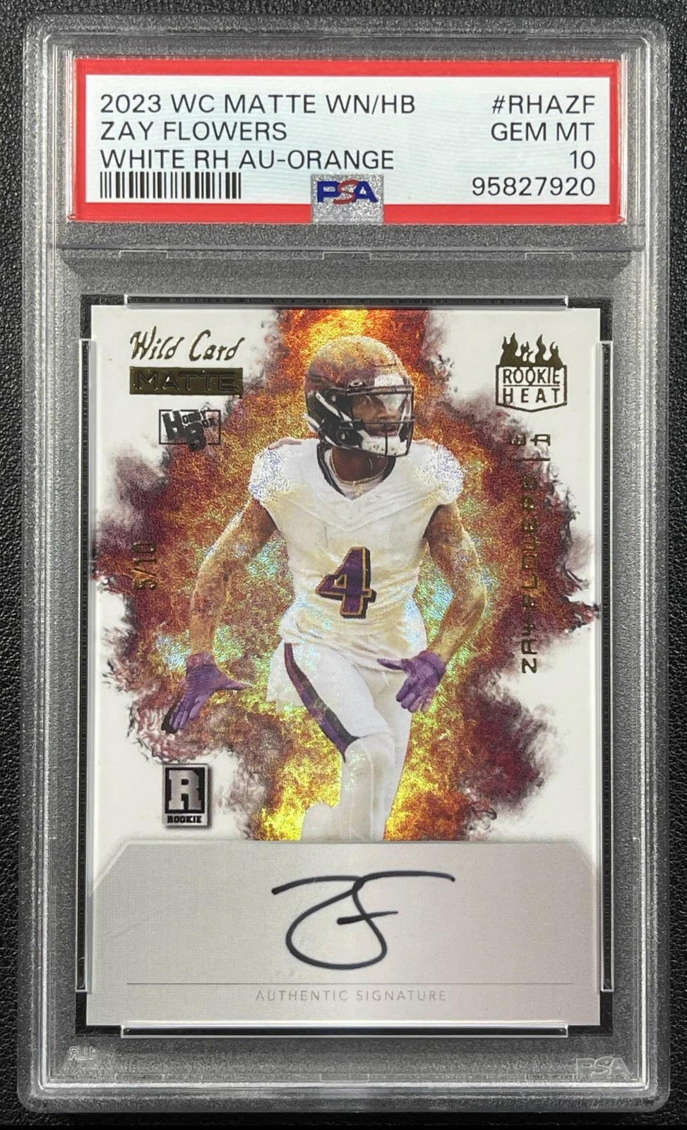 Zay Flowers Wild Card Matte Whatnot/Hobby Box Exclusive White Rookie Heat Autographs #RHAZF Blue