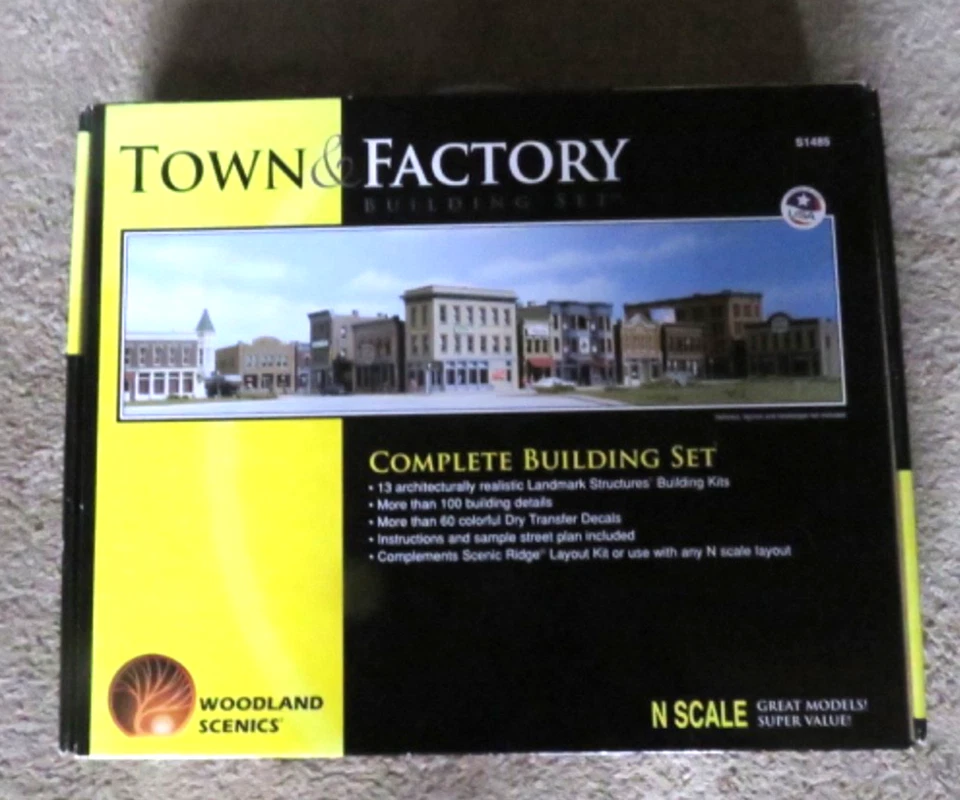 Woodland Scenics S1485 Escala N TOWN & FACTURYBuiding Set - Totalmente Nuevo Foto 2 de 4