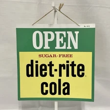 Vintage Diet Rite COLA Open/Closed Sign Soda Shop Gas Station Grocery Store