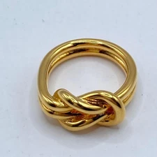 Hermes Atame Scarf Ring Gold Accessory FL9689 Womens Jewelry Authentic