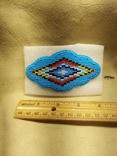Beaded Hair Barrette Diamond Lt Blue