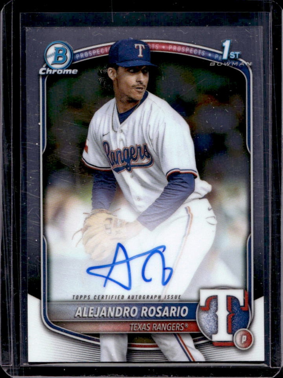 2025 Bowman Chrome Alejandro Rosario Auto 1st Prospect #CPA-ARO Rangers