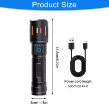 350000000 Lumen Super Bright LED Tactical Flashlight Rechargeable Work Light#-