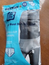 Vintage Belton Stafford Briefs Underwear XL 42 Cotton Tagless Full Cut NOS